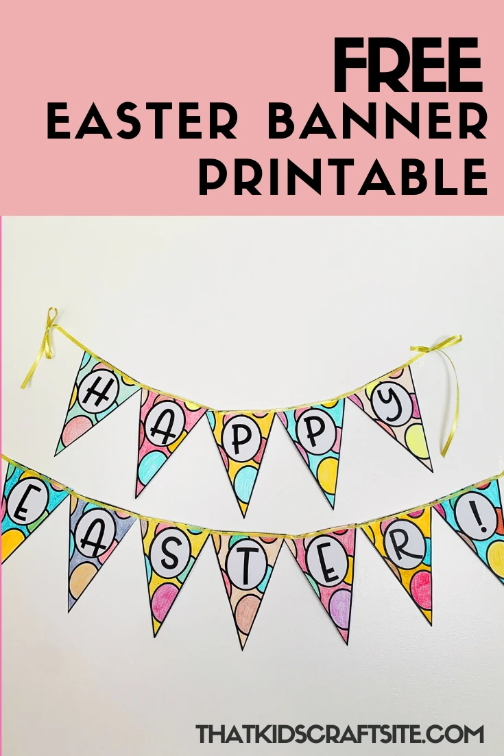 Free Printable Easter Banner to Color - ThatKidsCraftSite.com