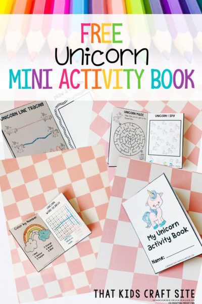 Unicorn Activity Book Coloring Page - That Kids' Craft Site