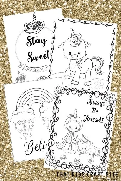 Free Unicorn and Rainbow Coloring Pages for Kids