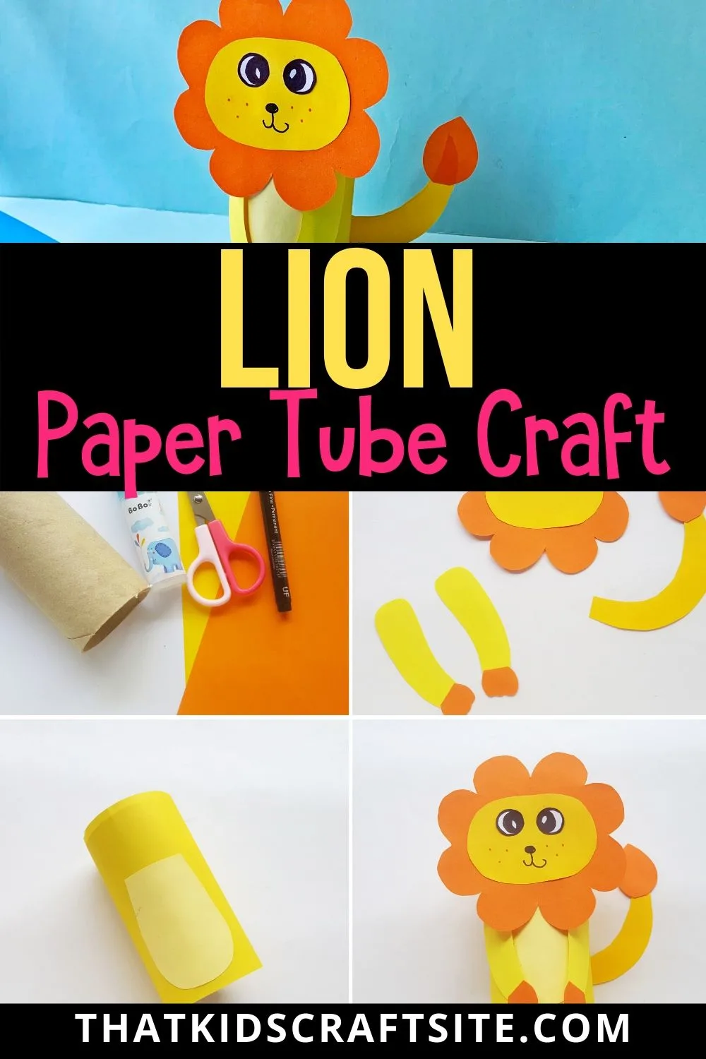 Lion Paper Tube Craft for Kids