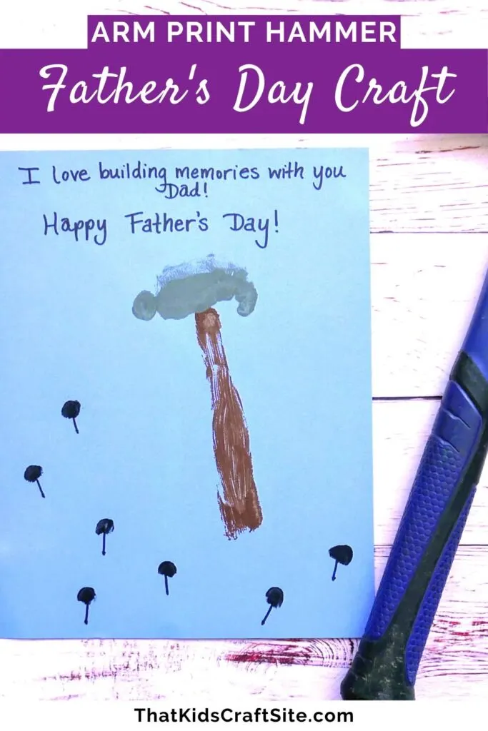 Arm Print Hammer Father's Day Craft