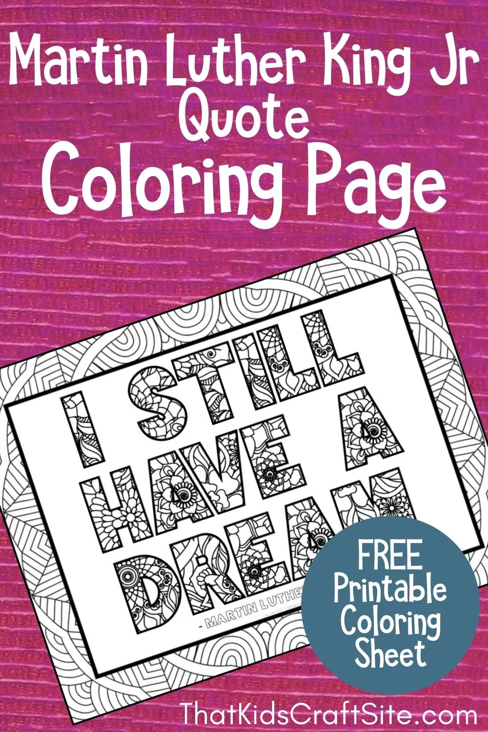 Martin Luther King Coloring Page