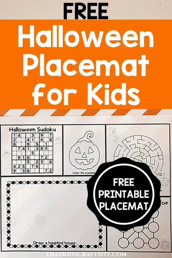 FREE Halloween Placemat for Kids - Printable Placemat