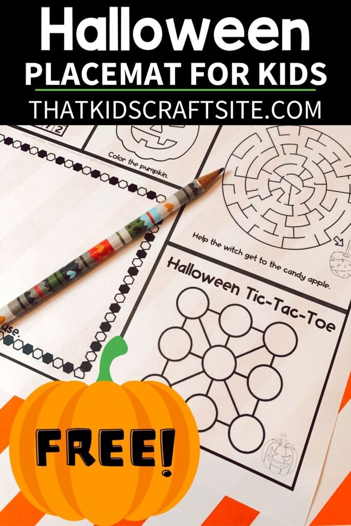 FREE Halloween Placemat for Kids - Printable Placemat