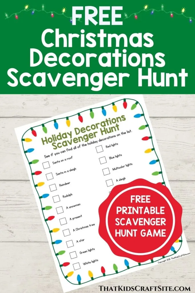 Holiday Scavenger Hunt: Christmas Decorations Edition