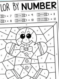 Free Christmas Color by Numbers Pages for Kids