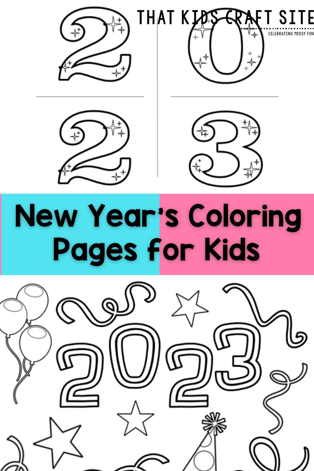 New Year's Coloring Pages for Kids - That Kids' Craft Site