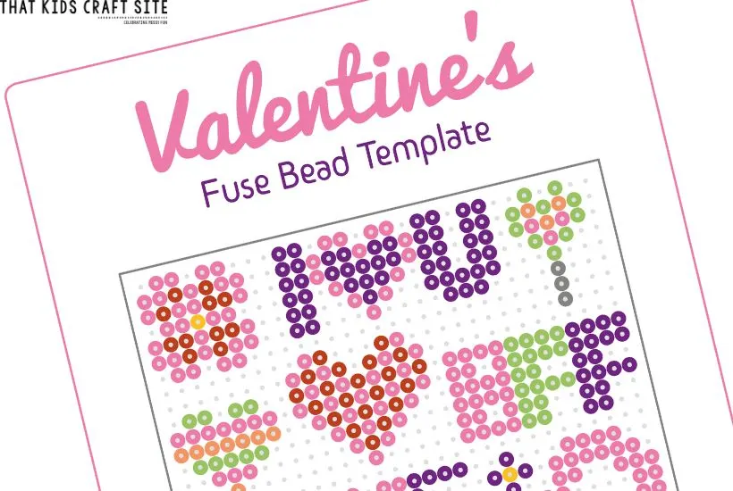 Spring Crafts for Kids - Fuse Beads or Perler Beads Valentine