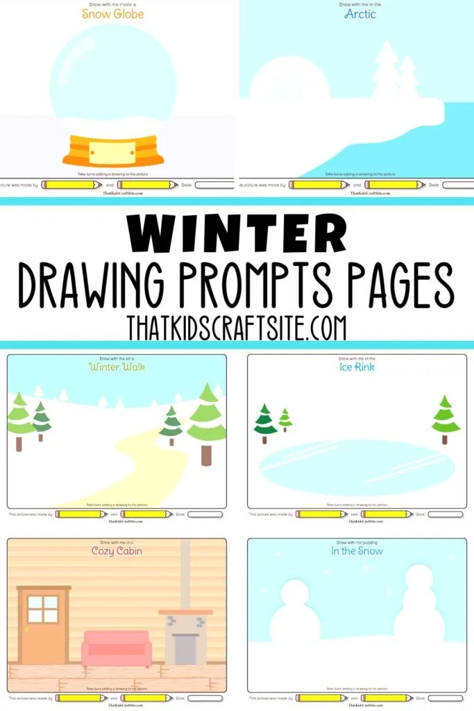 Winter Drawing Prompts Pages