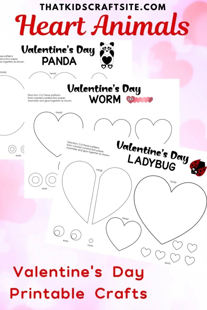 Heart Animals - Valentine’s Day Printable Crafts