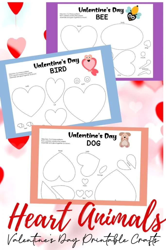 Heart Animals - Valentine’s Day Printable Crafts