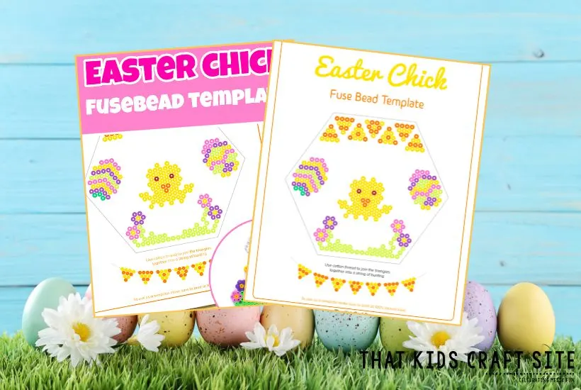 Easter Chick Fuse Bead Template Pattern {FREE Printable}