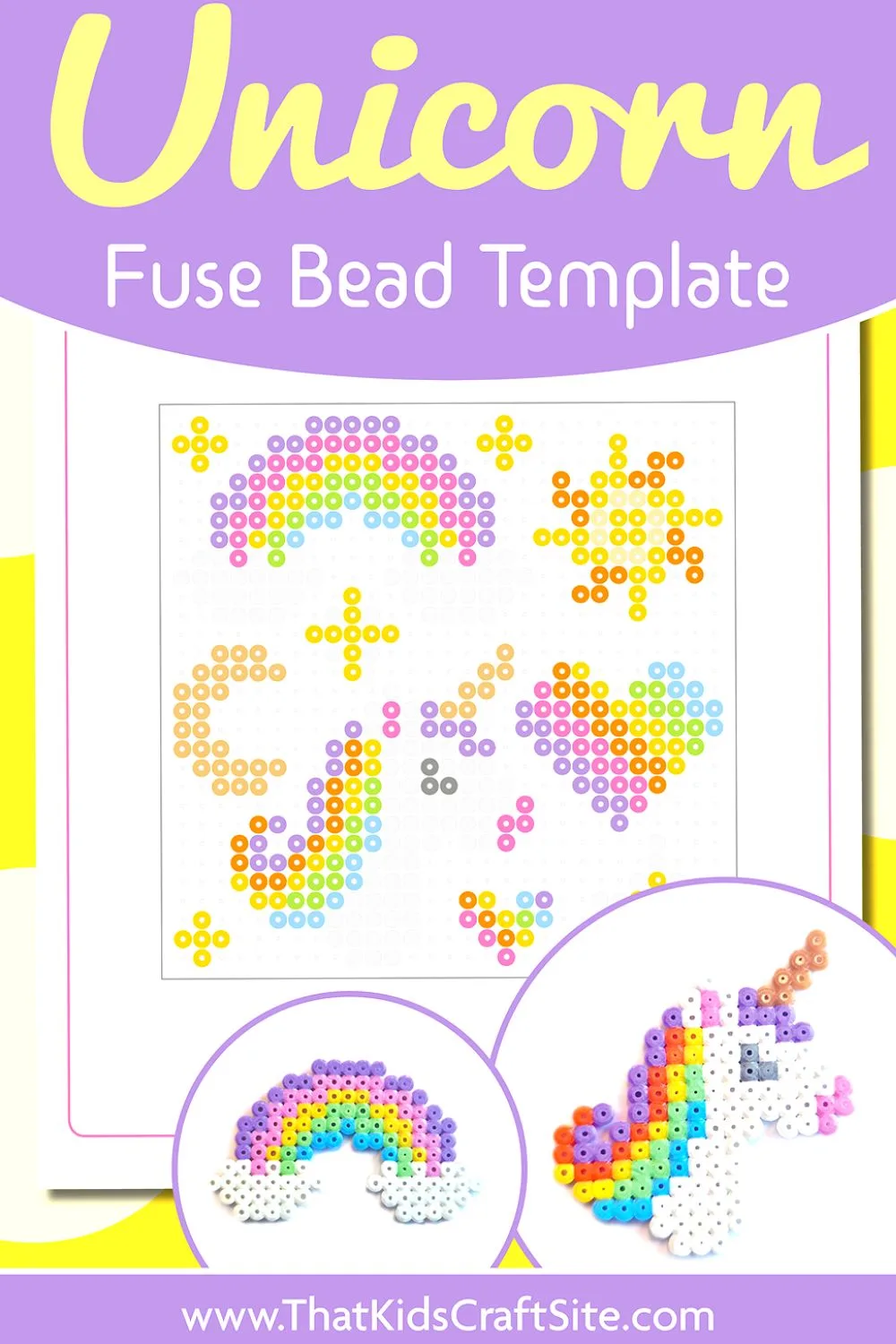 DIY Perler Unicorn Kids Fused Bead Ironing Craft Kit 