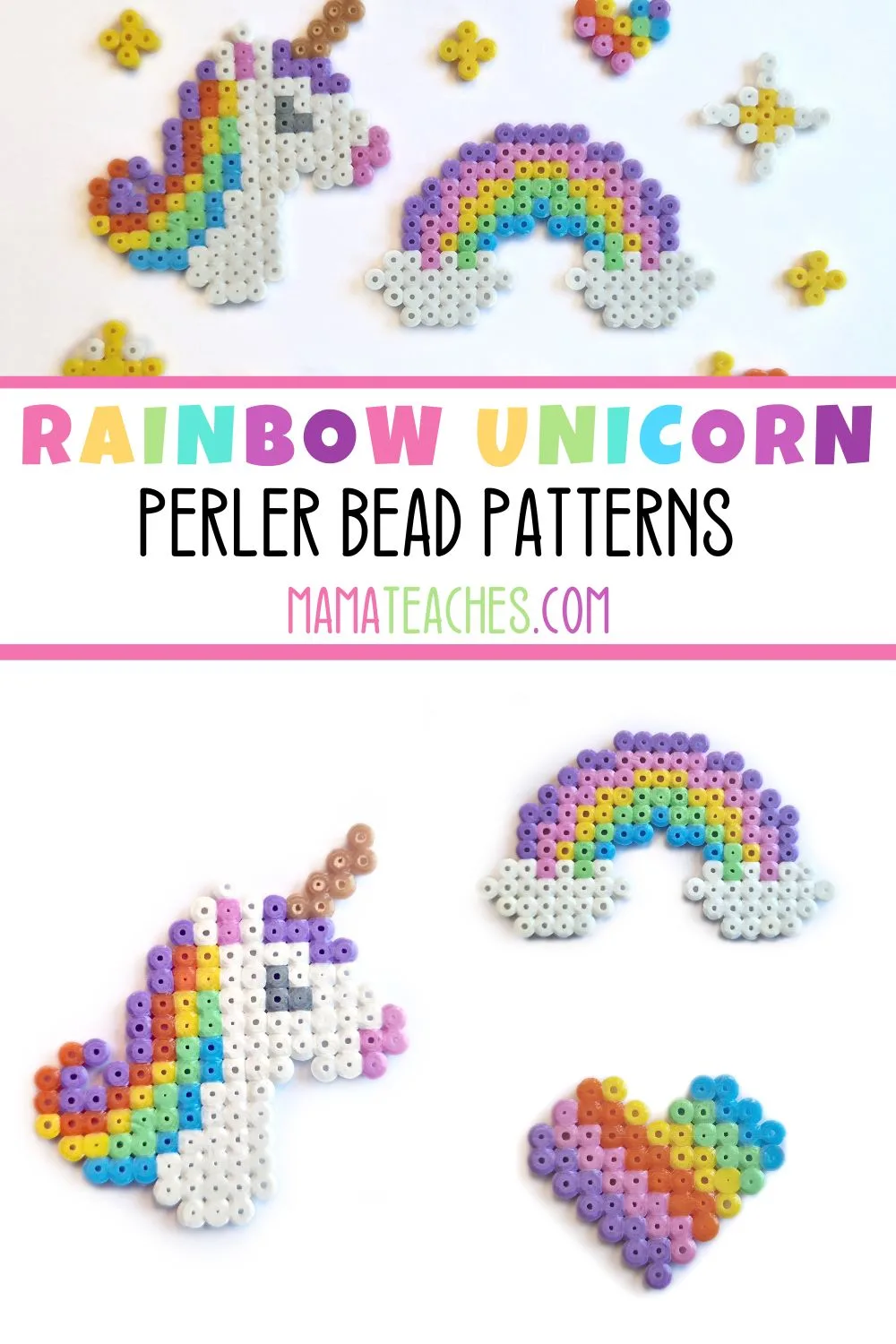 Rainbow Unicorn Perler Bead Patterns