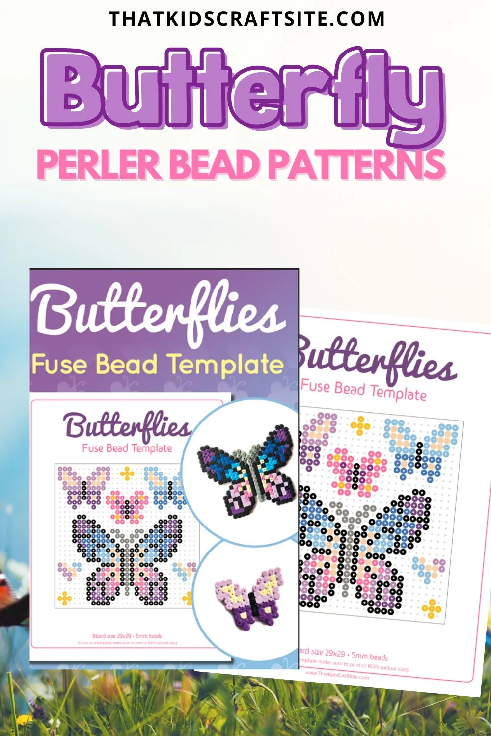 Butterfly Perler Bead Patterns (With Free Printable Template)